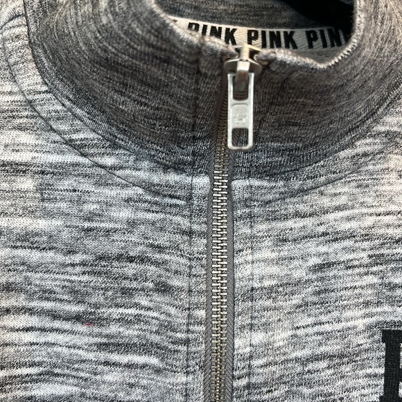 PINK Victoria’s Secret Quarter Zip Sweater, Grey/White/Black, Size S - Picture 4 of 7
